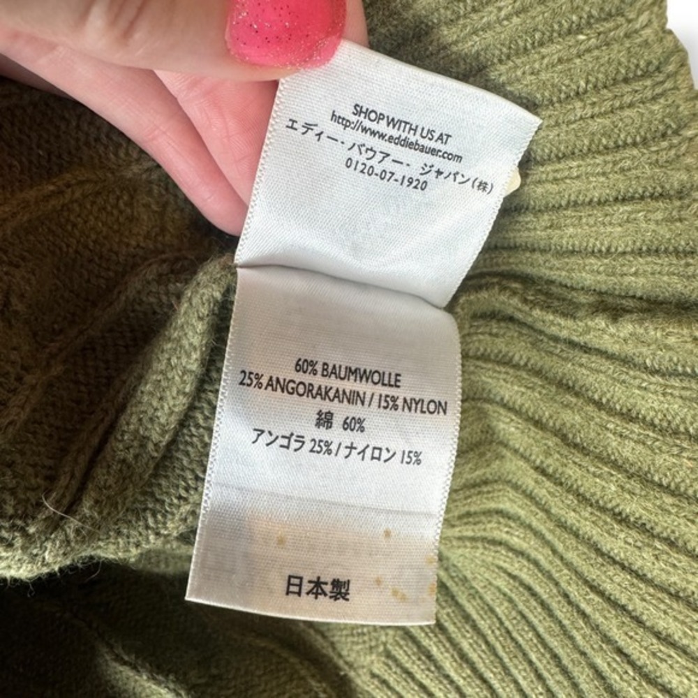 90s Vintage Eddie Bauer Angora Blend Sweater Womens Size Medium Cable Knit Japan - Picture 7 of 11